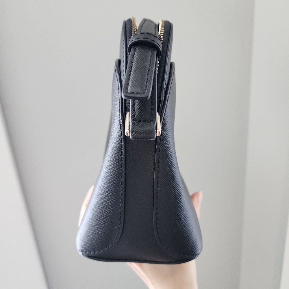 Kate Spade Payton Dome Saffiano Leather Crossbody Purse in Black - Picture 3 of 11